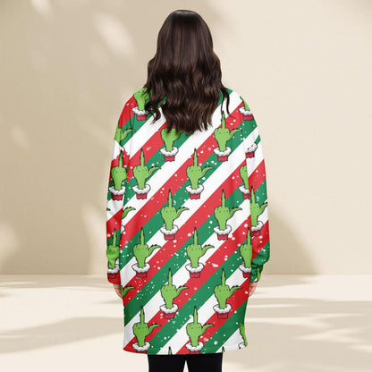 Green Christmas Hoodie Blanket