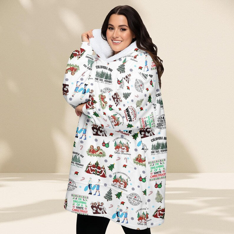 White Christmas Blanket Hoodie