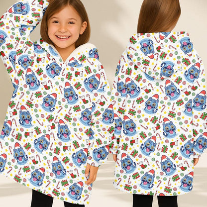 Santa Tiger Christmas Hoodie Blanket