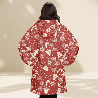 Red Gingerbread Hoodie Blanket