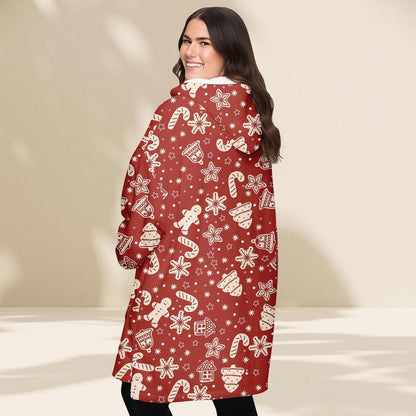 Red Gingerbread Hoodie Blanket
