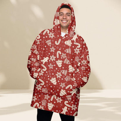 Red Gingerbread Hoodie Blanket