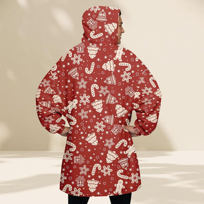 Red Gingerbread Hoodie Blanket
