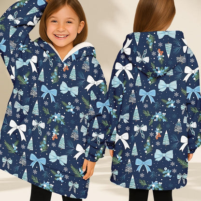 Bow Christmas Hoodie Blanket