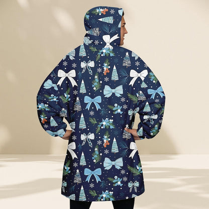 Bow Christmas Hoodie Blanket