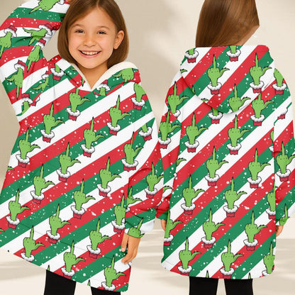 Green Christmas Hoodie Blanket