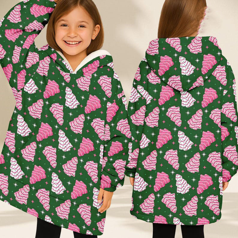 Christmas Tree Cakes Hoodie Blanket