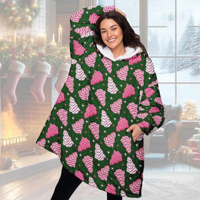 Christmas Tree Cakes Hoodie Blanket