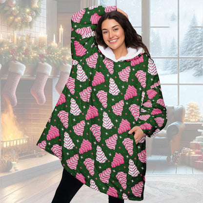 Christmas Tree Cakes Hoodie Blanket