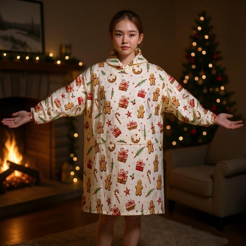 Gingerbread Cookie Hoodie Blanket