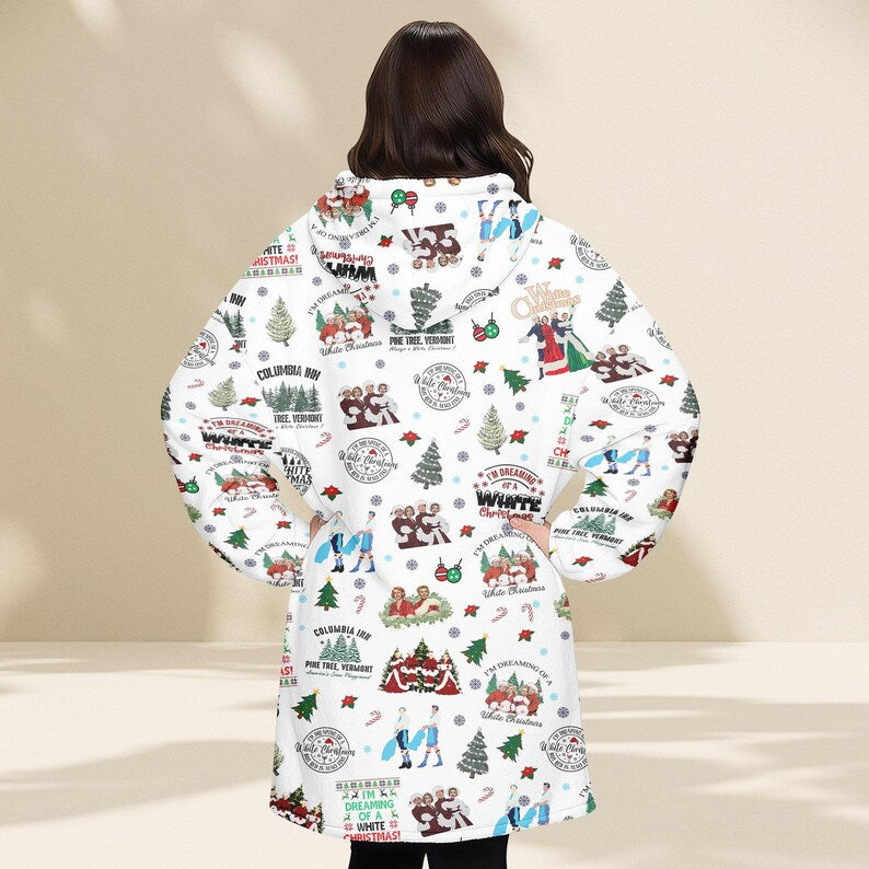White Christmas Blanket Hoodie
