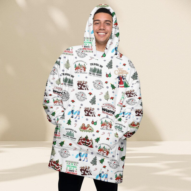 White Christmas Blanket Hoodie
