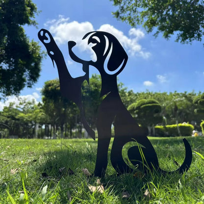 Beagle High Five, Beagle Metal Garden Stake