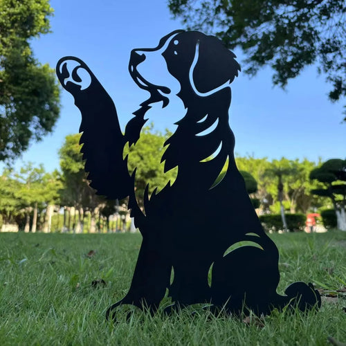Bernese Mountain Dog High Five, Bernese Mountain Dog Metal Garden Stake