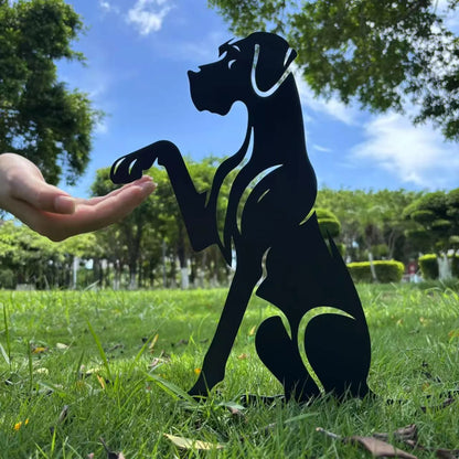 Boxer dog high five, Boxer metal garden stake, Dog memorial, Gift for dog lovers