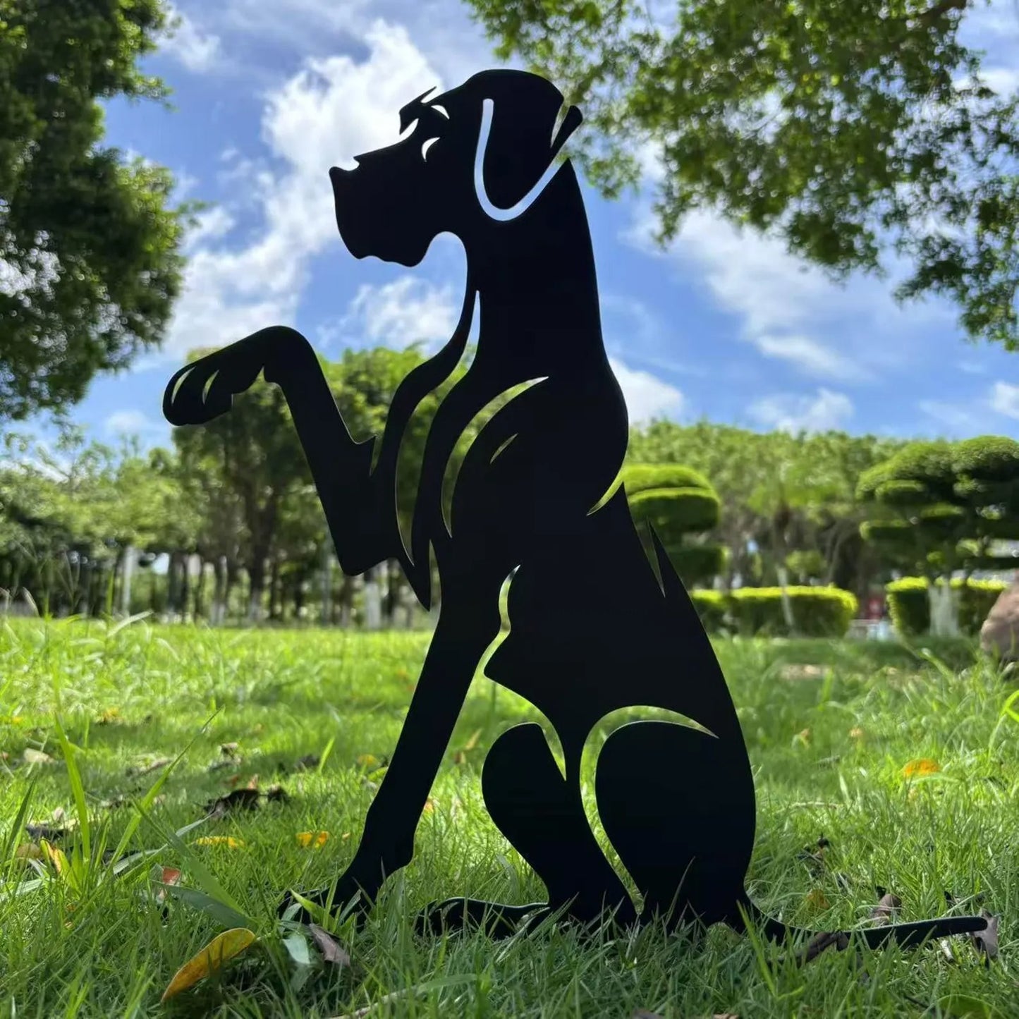 Boxer dog high five, Boxer metal garden stake, Dog memorial, Gift for dog lovers