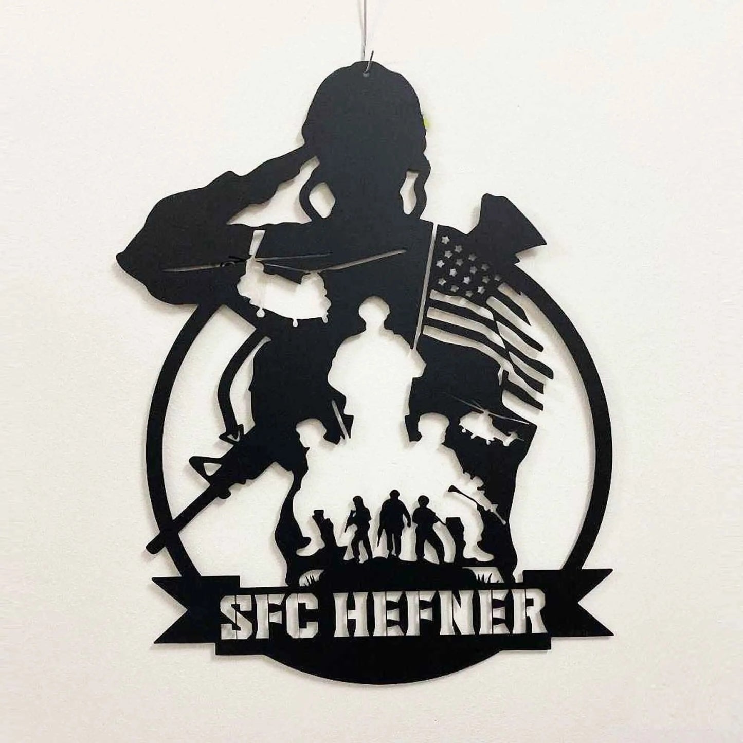 Personalized US Soldier Military Metal Sign