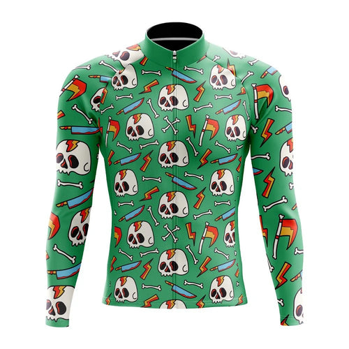 Cartoon Skulls Long Sleeve Cycling Jersey