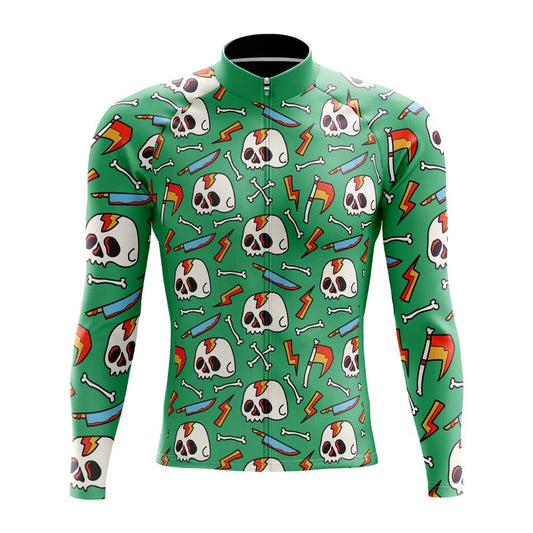 Cartoon Skulls Long Sleeve Cycling Jersey