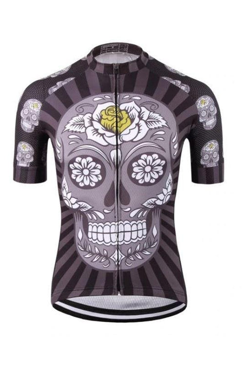 Black & Yellow Skull Cycling Jersey
