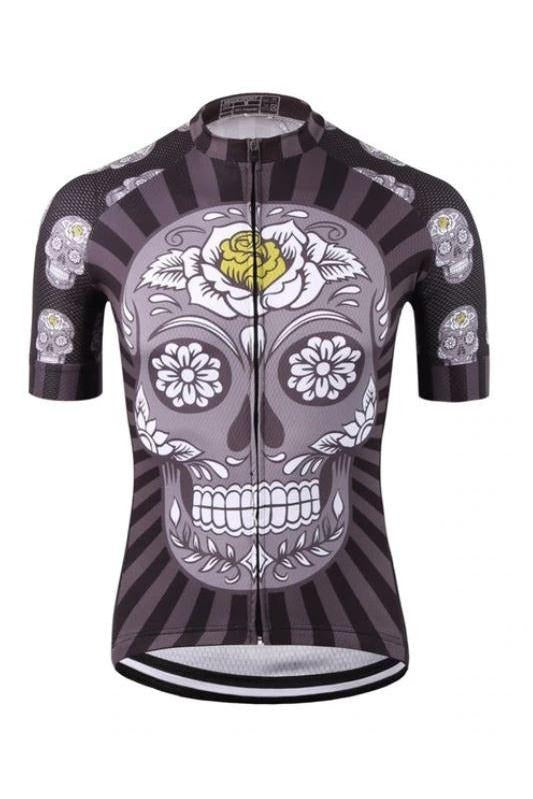 Black & Yellow Skull Cycling Jersey