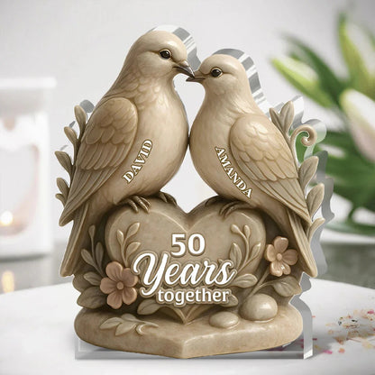 Couple Together - Personalized Custom Shaped Squared Acrylic Plaque