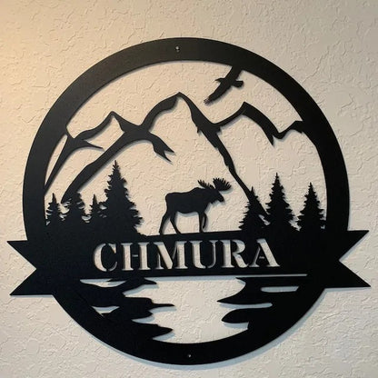 Personalize Moose Metal Sign