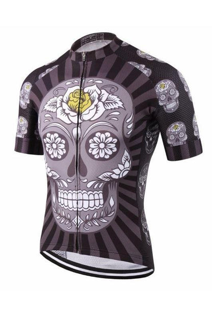 Black & Yellow Skull Cycling Jersey