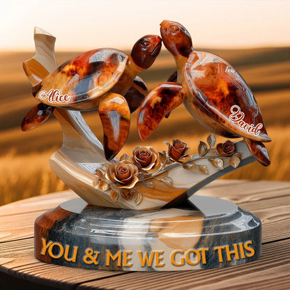 You & Me We Got This - Personalized Turle Custom Shaped Acrylic Plaque