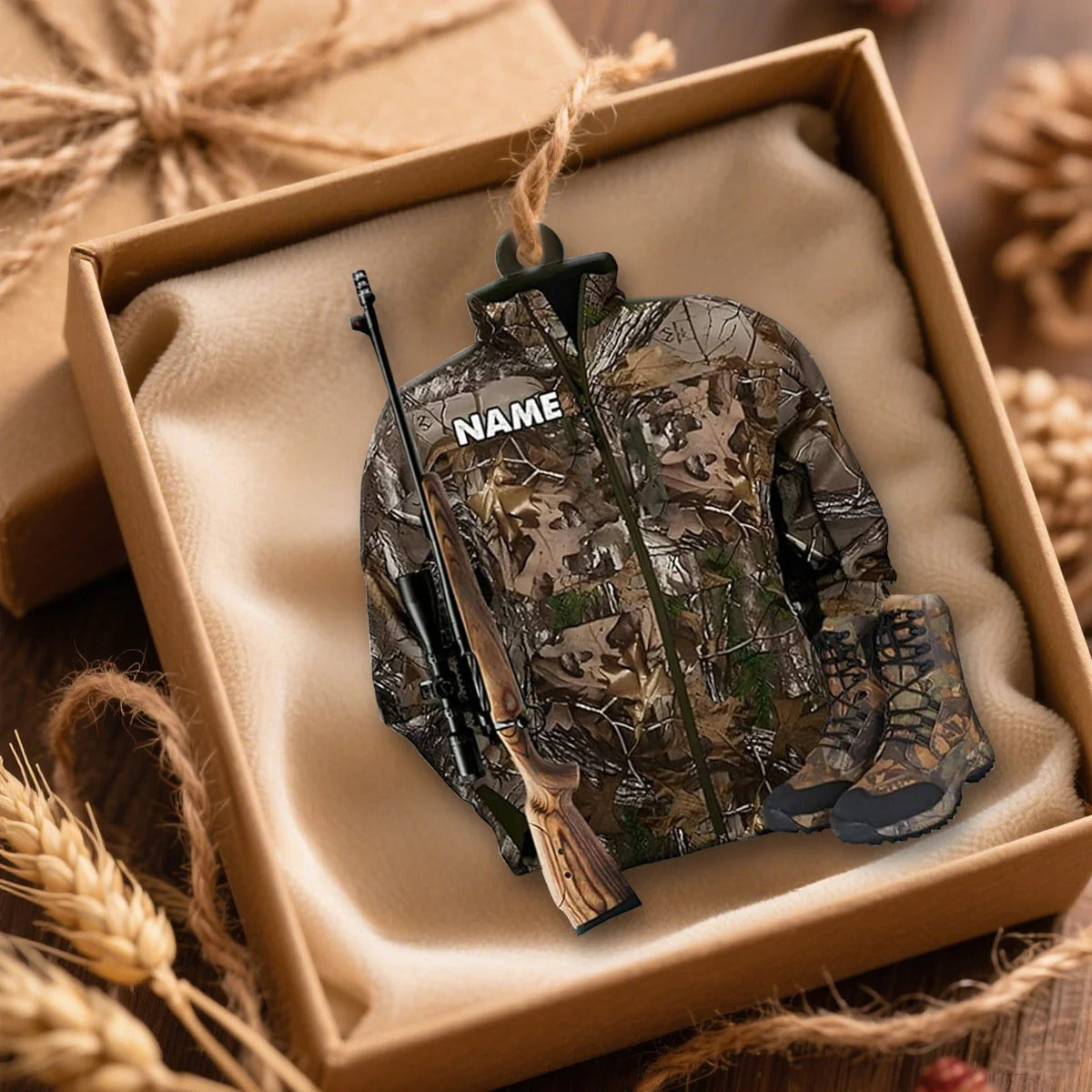 Personalized Hunting Ornament for Christmas, Gift for Deer Hunting Lovers