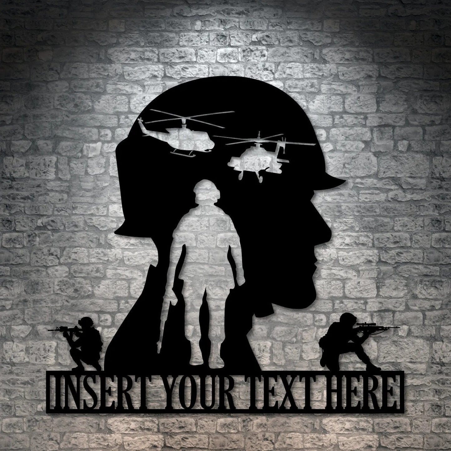 Personalized US Soldier Military Metal Sign