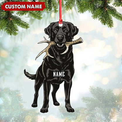 Personalized Black Lab Dog Christmas Ornament - Personalized Hunting Dog Acrylic Decor