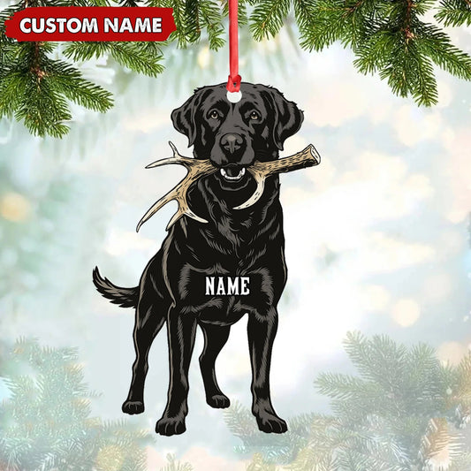 Personalized Black Lab Dog Christmas Ornament - Personalized Hunting Dog Acrylic Decor