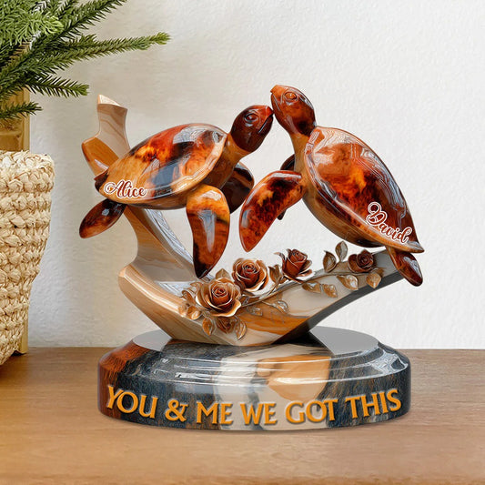 You & Me We Got This - Personalized Turle Custom Shaped Acrylic Plaque