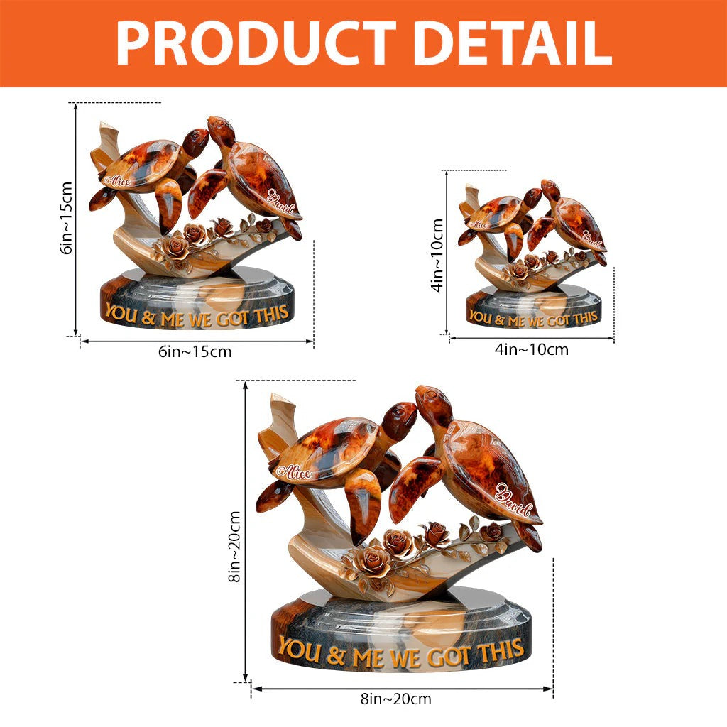 You & Me We Got This - Personalized Turle Custom Shaped Acrylic Plaque