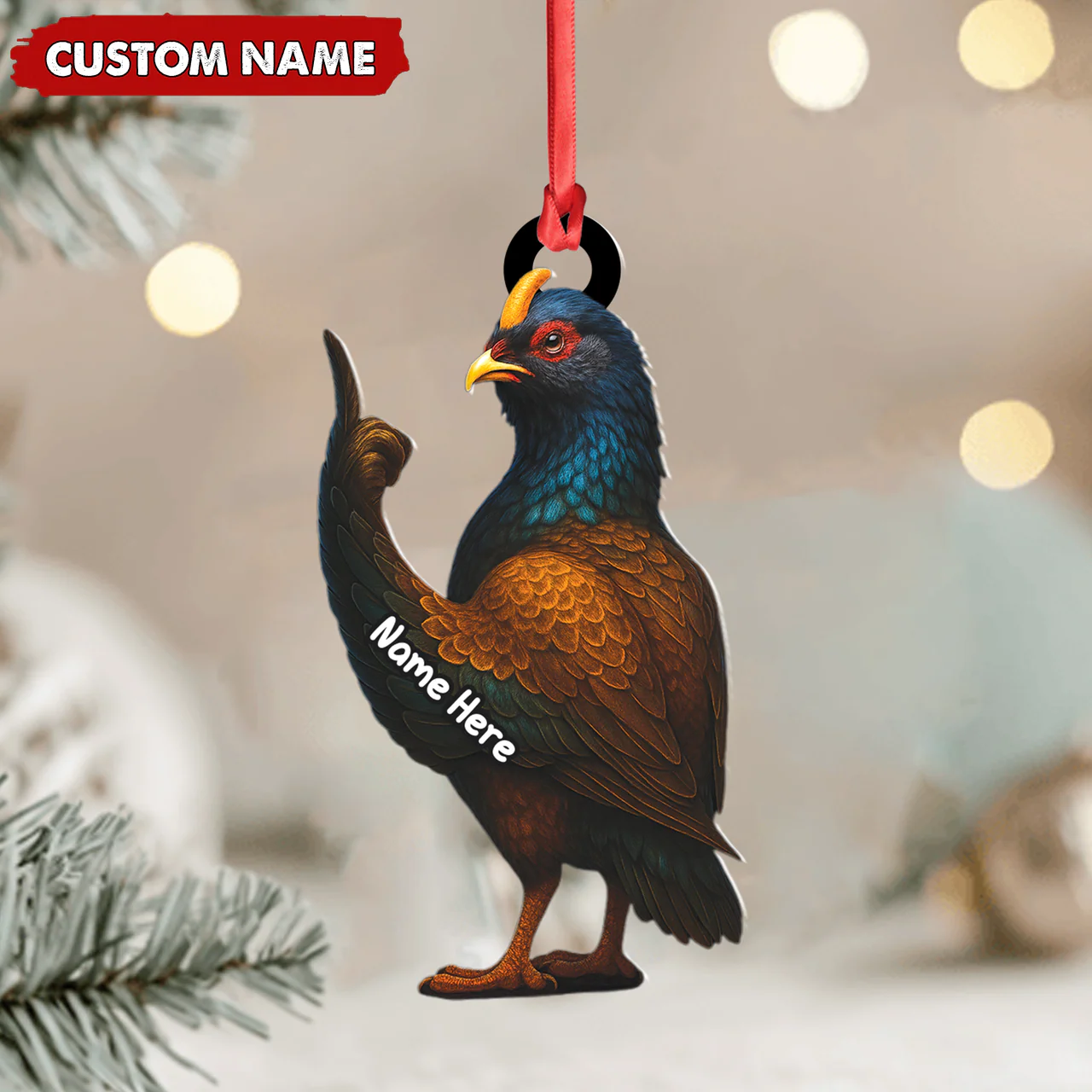 Personalized Funny Bird Ornament - Custom Christmas Gift for Hunters & Bird Lovers
