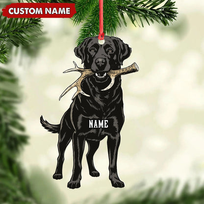 Personalized Black Lab Dog Christmas Ornament - Personalized Hunting Dog Acrylic Decor