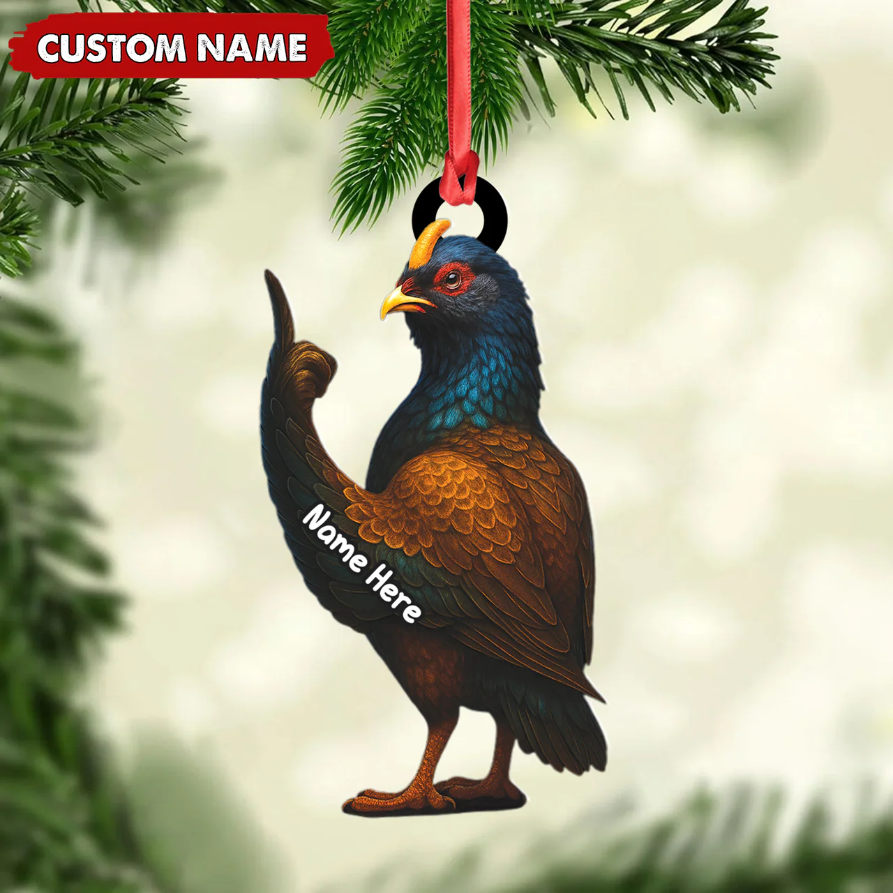 Personalized Funny Bird Ornament - Custom Christmas Gift for Hunters & Bird Lovers