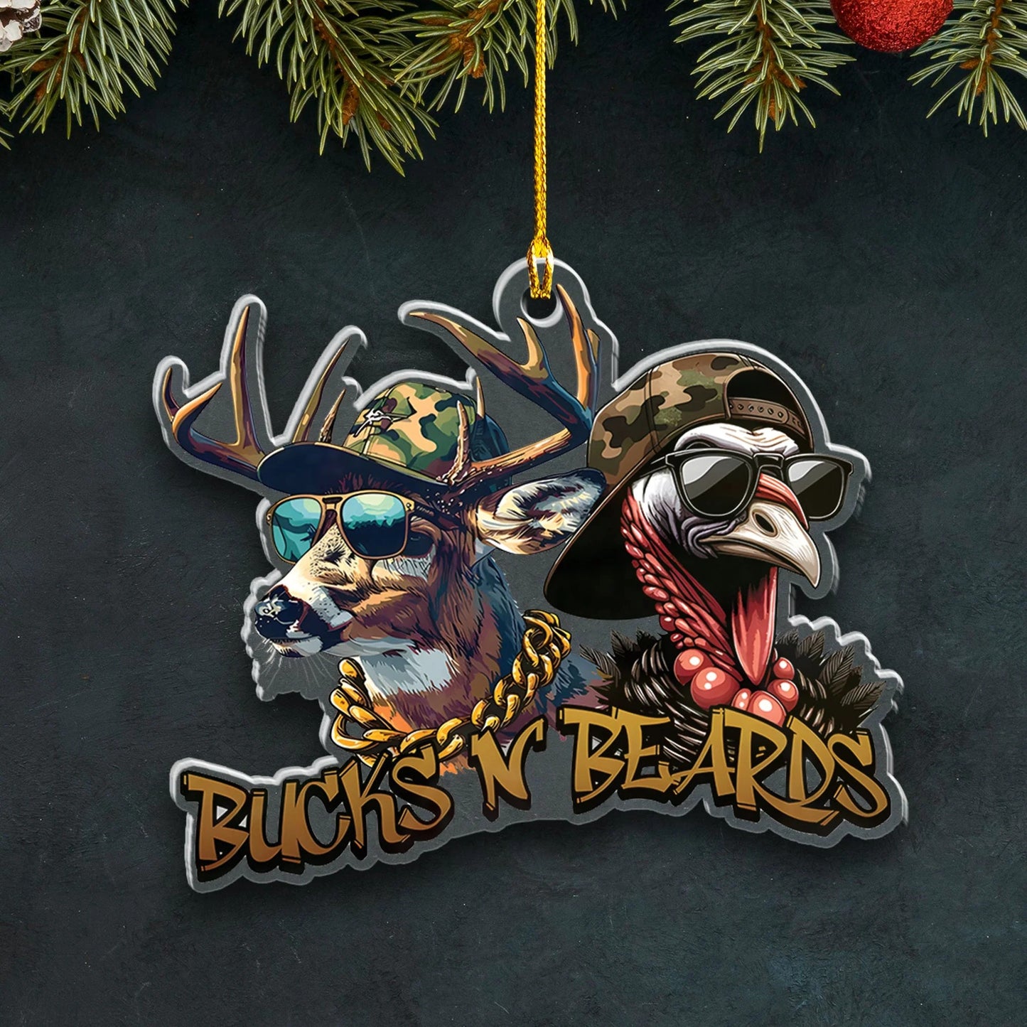 Personalized Funny Bucks Ornament Cool Gift for Hunters & Outdoorsmen