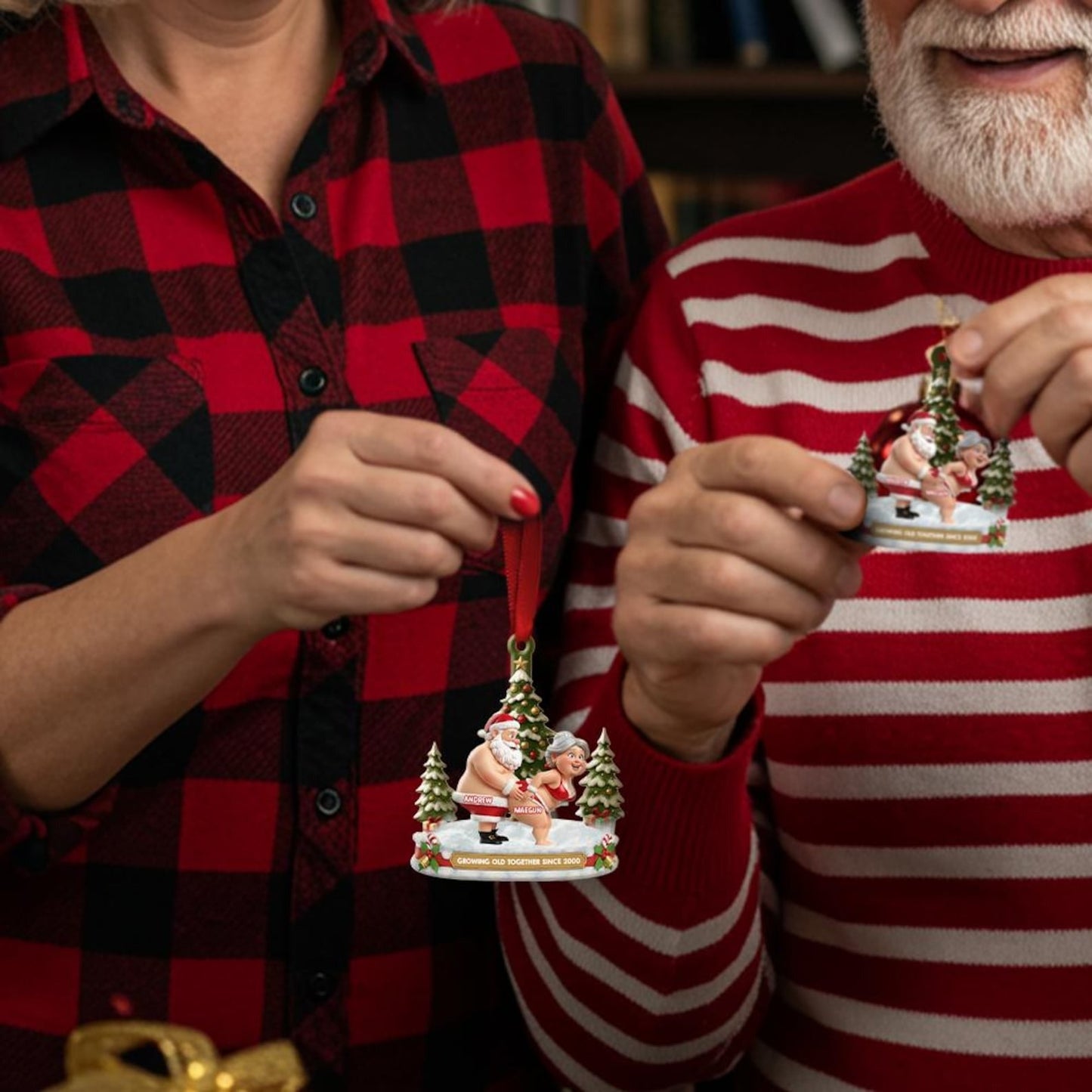Funny Old Couple - Personalized Gifts For Couple Ornament