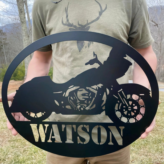 Family Name Sign - Fat Boy Motorcycle Metal Sign