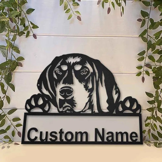 Personalized Bluetick Coonhound Metal Sign