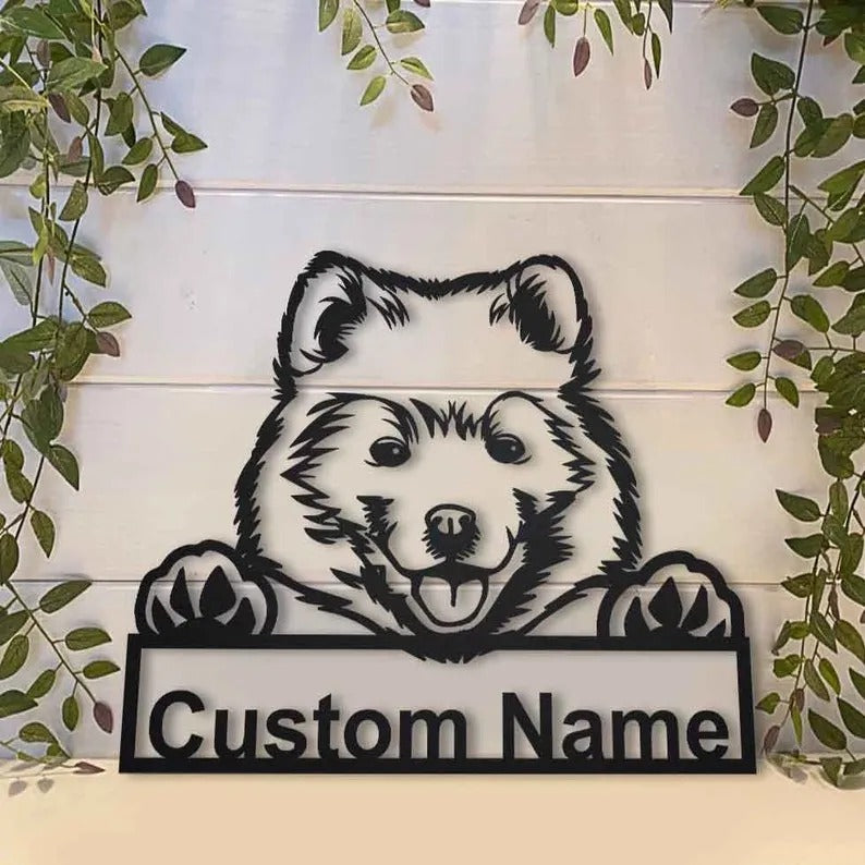Personalized Samoyed Dog Metal Sign Art