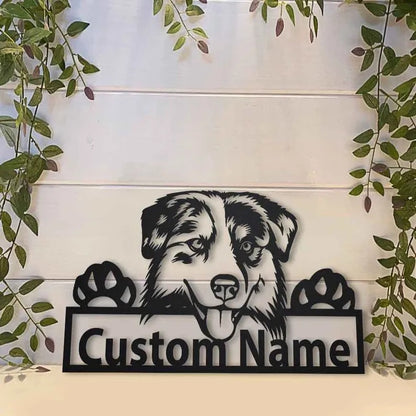 Personalized Australian Shepherd Dog Metal Sign Art