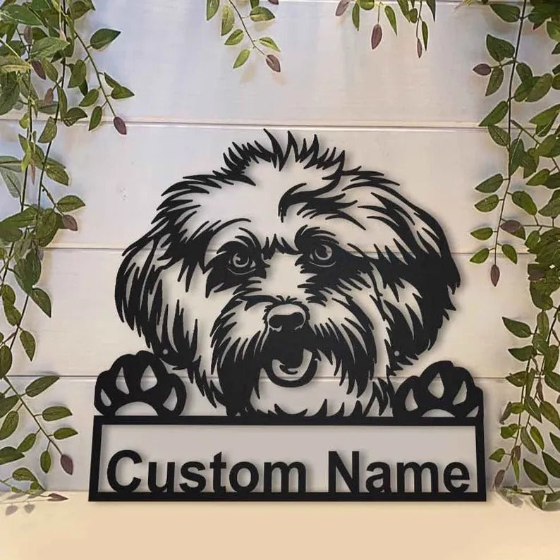 Personalized Lhasa Apso Dog Metal Sign Art