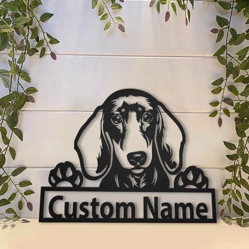 Personalized Dachshund Dog Metal Sign Art