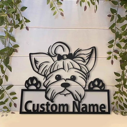 Personalized Yorkie Dog Metal Sign Art
