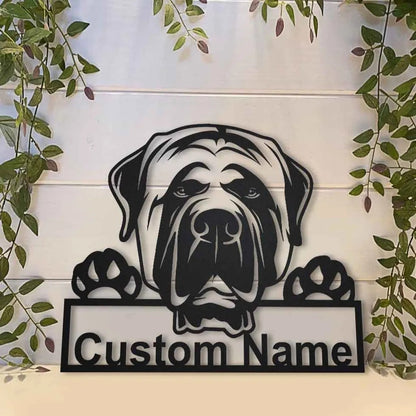Personalized English Mastiff Dog Metal Sign