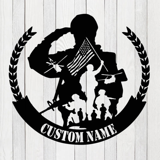 Personalized US Soldier Military Metal Sign