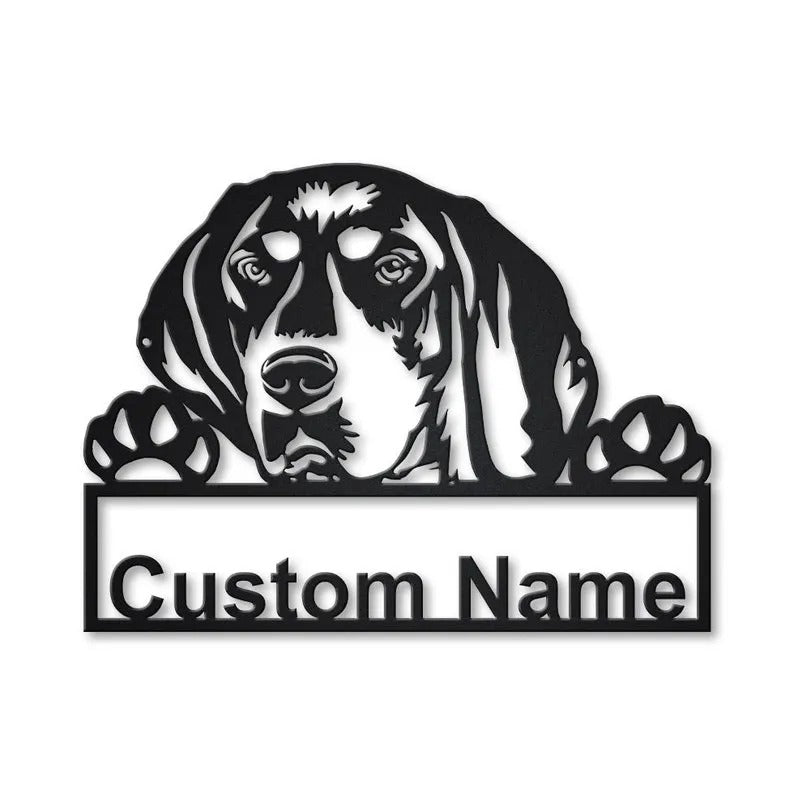 Personalized Bluetick Coonhound Metal Sign